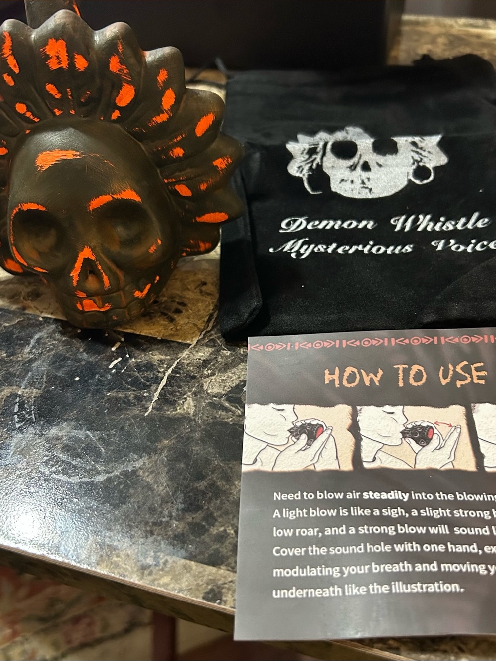 Demon Whistle Mysterious Voice - Black Velvet Pouch Included